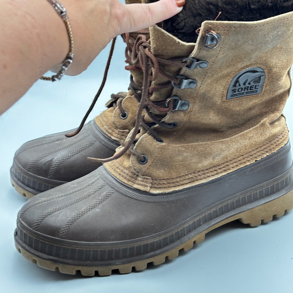Vintage Sorel Caribou Winter Boots Brown Suede Rubber Duck Boots Mens 9 Canada